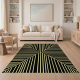 Bold Yellow Geometric Line Area Rug