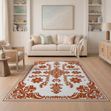 Ornate Orange Traditional Persian Rug
