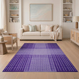 Purple Purple Plaid Checkered Area Rug