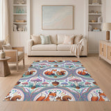 Rainbow Fox Squirrel Kids Area Rug