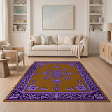 Traditional Persian Purple Purple Ornate Medallion Area Rug