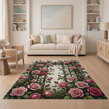 Pink Vintage Pink Rose Trellis Area Rug