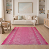 Vibrant Pink Snakeskin Scale Area Rug