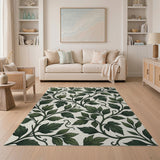 Green Lush Green Vine Leaf Area Rug