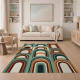 Layered Arch Geometric Multi-Color Area Rug
