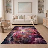 Abstract Area Multi-color and Patterns Cosmic Nebula Swirl Abstract Area Rug
