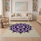 Geometric Modern Intricate Purple Mandala Area Rug