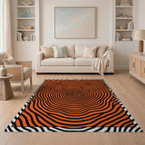 Hypnotic Orange Vortex Area Rug