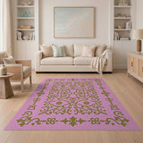 Pink Gold Ornate Persian Area Rug