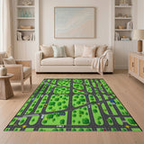 Kids Cartoon City Street Play Rug with Roads Cars