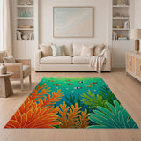 Multi-color and Patterns Vibrant Coral Reef Fish Area Rug