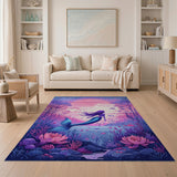 Mystical Purple Mermaid Lotus Pond Rug