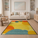 Vibrant Multi-Color Abstract Circles Area Rug