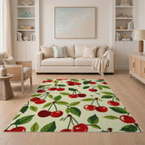 Cherry Fruit Pattern Area Rug