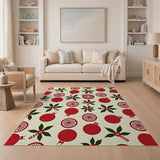Festive Red Holly Ornament Citrus Rug
