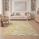 Bold Orange Wavy Line Area Rug