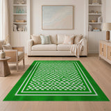 Floral Vintage Green Shamrock Clover Area Rug