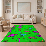 Vibrant Cartoon Dinosaur Adventure Area Rug