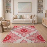 Pink Dahlia Floral Area Rug