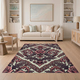 Ornate Pink Rose Baroque Area Rug