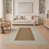 Brown Tan Geometric Dot Area Rug