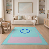 Playful Smiley Face Kids Area Rug