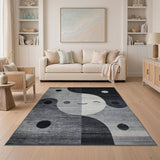 Yin-Yang Smiley Face Geometric Area Rug