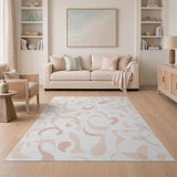 Pink Blush Pink Fluid Abstract Area Rug