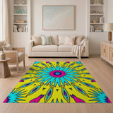 Vibrant Neon Starburst Geometric Area Rug