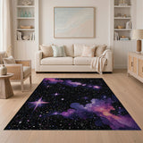 Purple Cosmic Nebula Galaxy Area Rug
