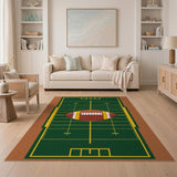 Multi-color and Patterns Football Field Area Rug with Centered Ball