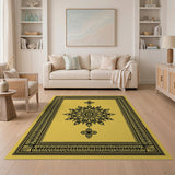 Ornate Golden Mandala Area Rug