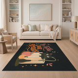No Tricks Just Treats Black Cat Area Rug