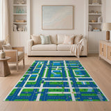 Cartoon City Streets Kids Area Rug