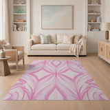 Pink Abstract Geometric Area Rug