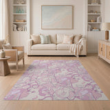 Whimsical Pink Elephant Floral Area Rug