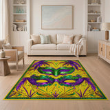 Mardi Gras Masks and Feathers Area Rug