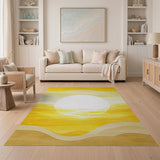 Yellow Sun Gradient Abstract Area Rug