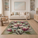 Vintage Blush Magnolia Floral Rug