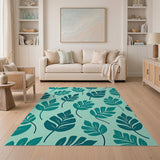 Lush Green Monstera Leaf Green Area Rug