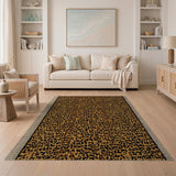Black and Gold Leopard Print Area Rug