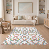 Rainbow Bow Ferret Kids Area Rug