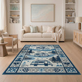 Snowy Mountain Camper Adventure Rug