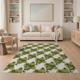 Green Camouflage Abstract Area Rug
