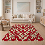 Elegant Red Persian Floral Traditional Persian Area Rug