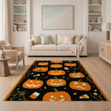 Halloween Jack-O'-Lantern Cat Pumpkins Rug