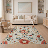 Ornate Pink Floral Vintage Area Rug