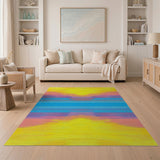 Multi-color and Patterns Geometric Modern Vibrant Multi-Color Striped Geometric Area Rug