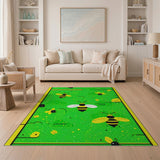 Playful Bumblebee Meadow Area Rug