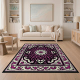 Purple Sunburst Medallion Area Rug